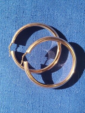 Bronzo Italia Knife Edge 2 Inch Hoop Earrings
